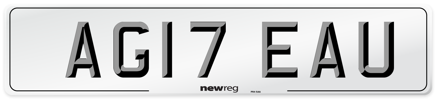 AG17 EAU Number Plate from New Reg